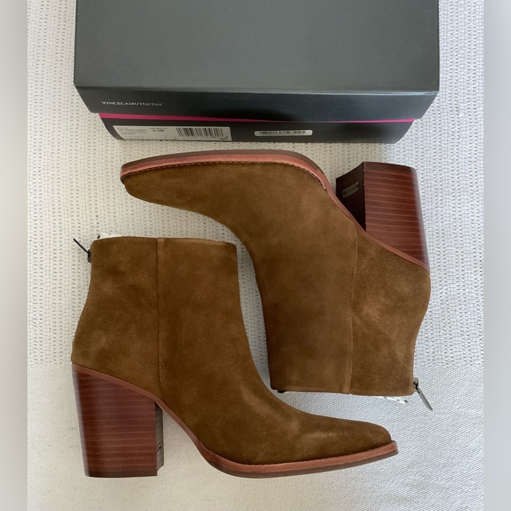 Vince Camuto Brown Ankle Boots with Almond Toe - Picture 4 of 7